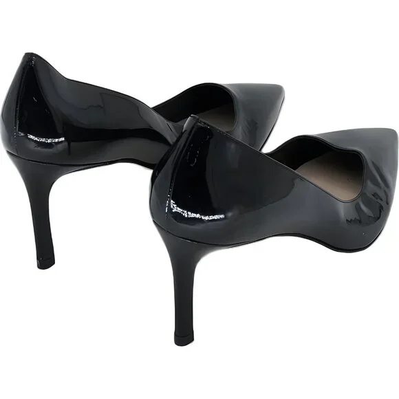 Stuart Weitzman Leigh 75 Patent Pumps Heels Black Women's US 8.5M